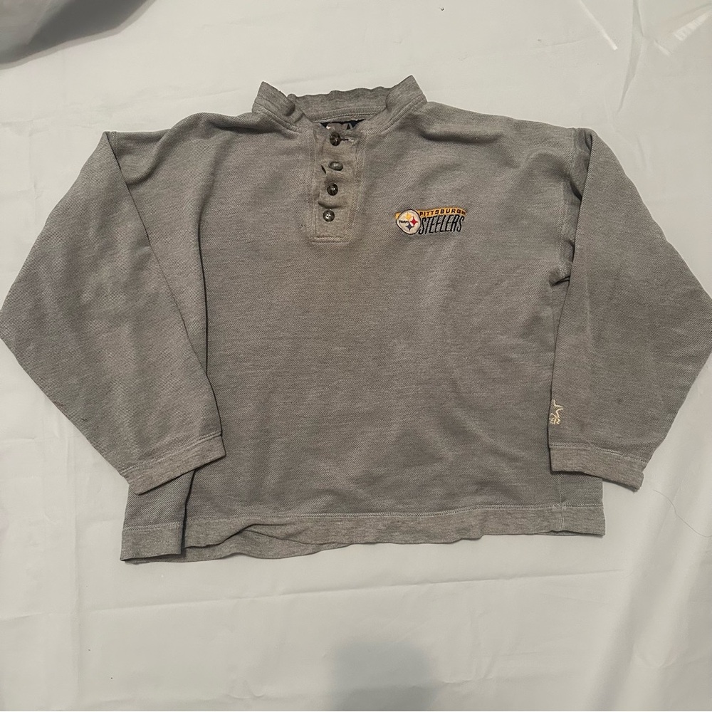 🏈🖤 Vintage Y2K Pittsburgh Steelers Starter Long Sleeve Quarter Button Up 🖤🏈